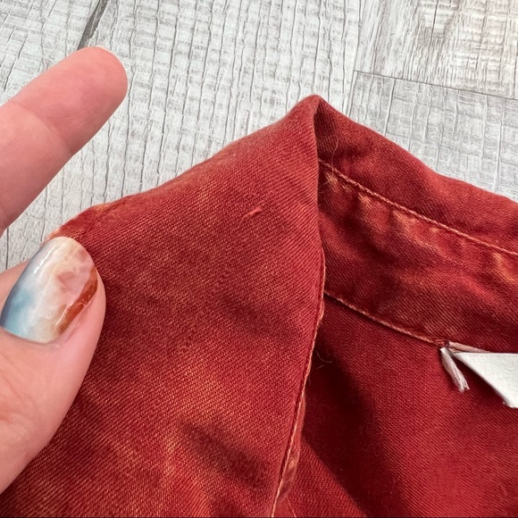 Soft Surroundings orange rust button up Heavenly Soft brick red dyed - Picture 13 of 14
